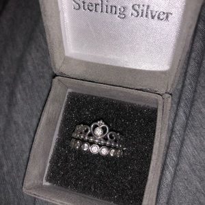 Pandora Princess Ring with Pandora Stackable Band!!